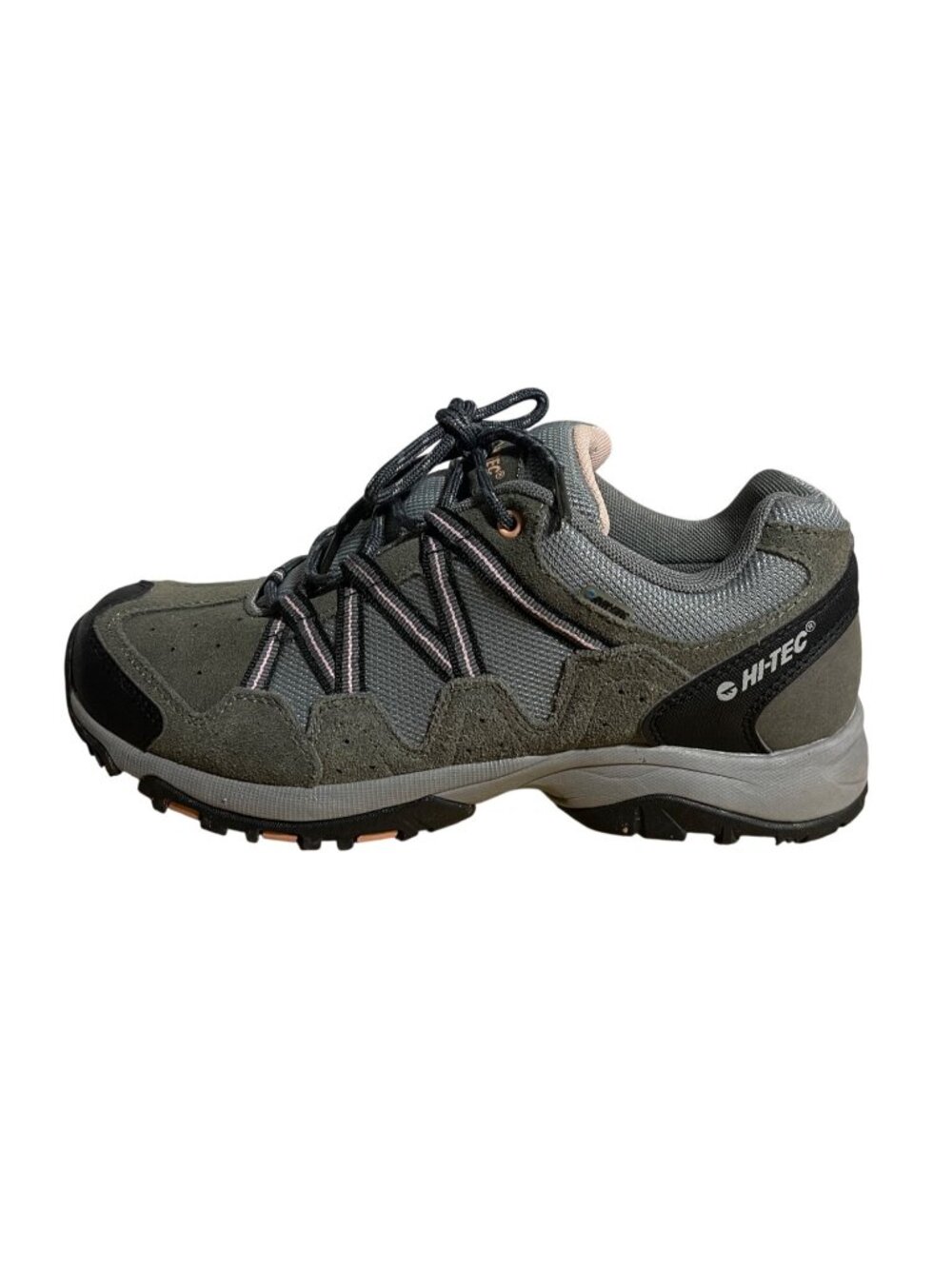 Hi-Tec Womens TrekLite Low Hiking Shoes Size 10B Gray Suede & Mesh Upper